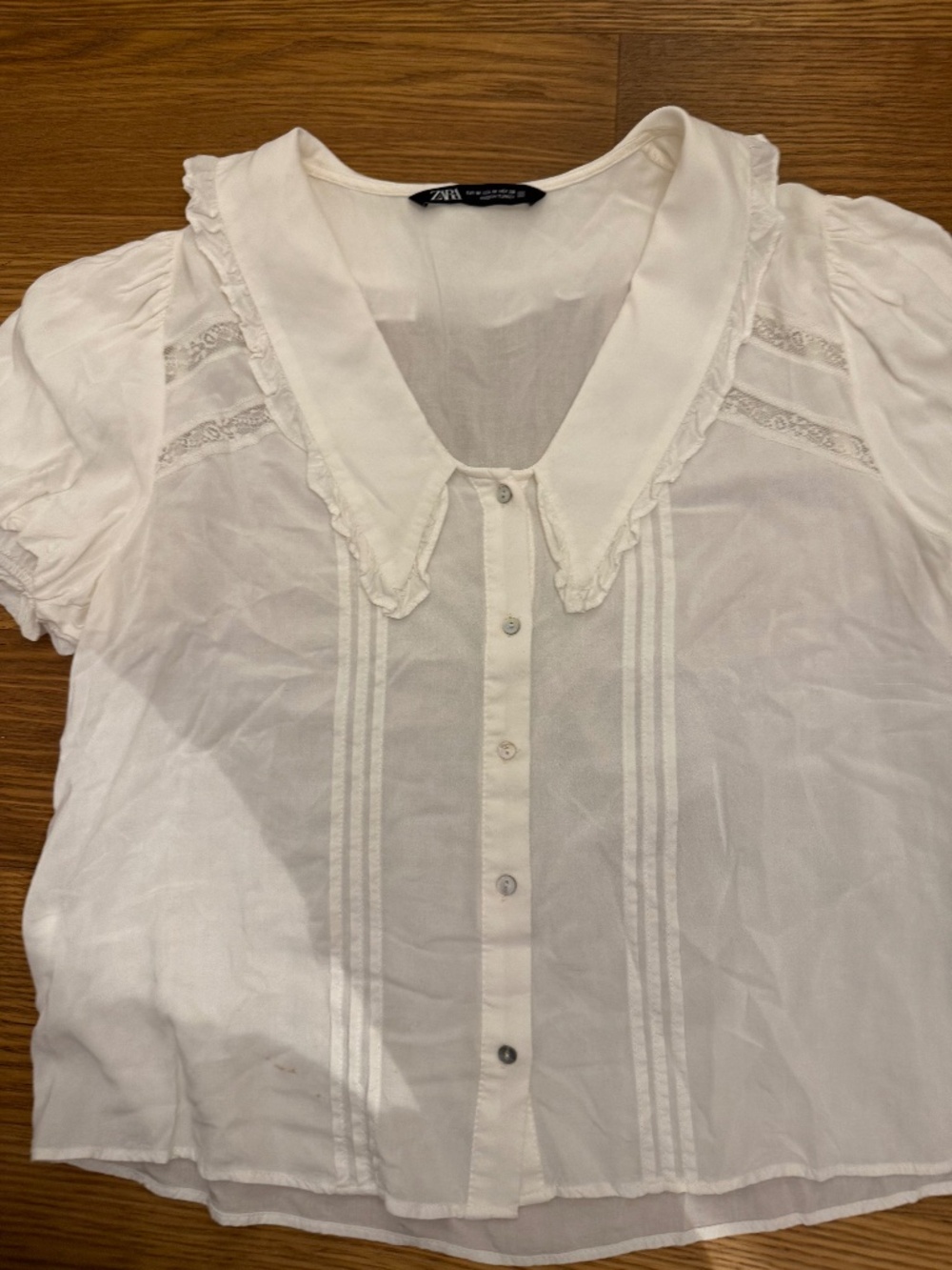 Zara white collared light shirt